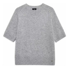 Anine Bing - Jackson Short-Sleeve Cashmere Sweater | Gray Melange