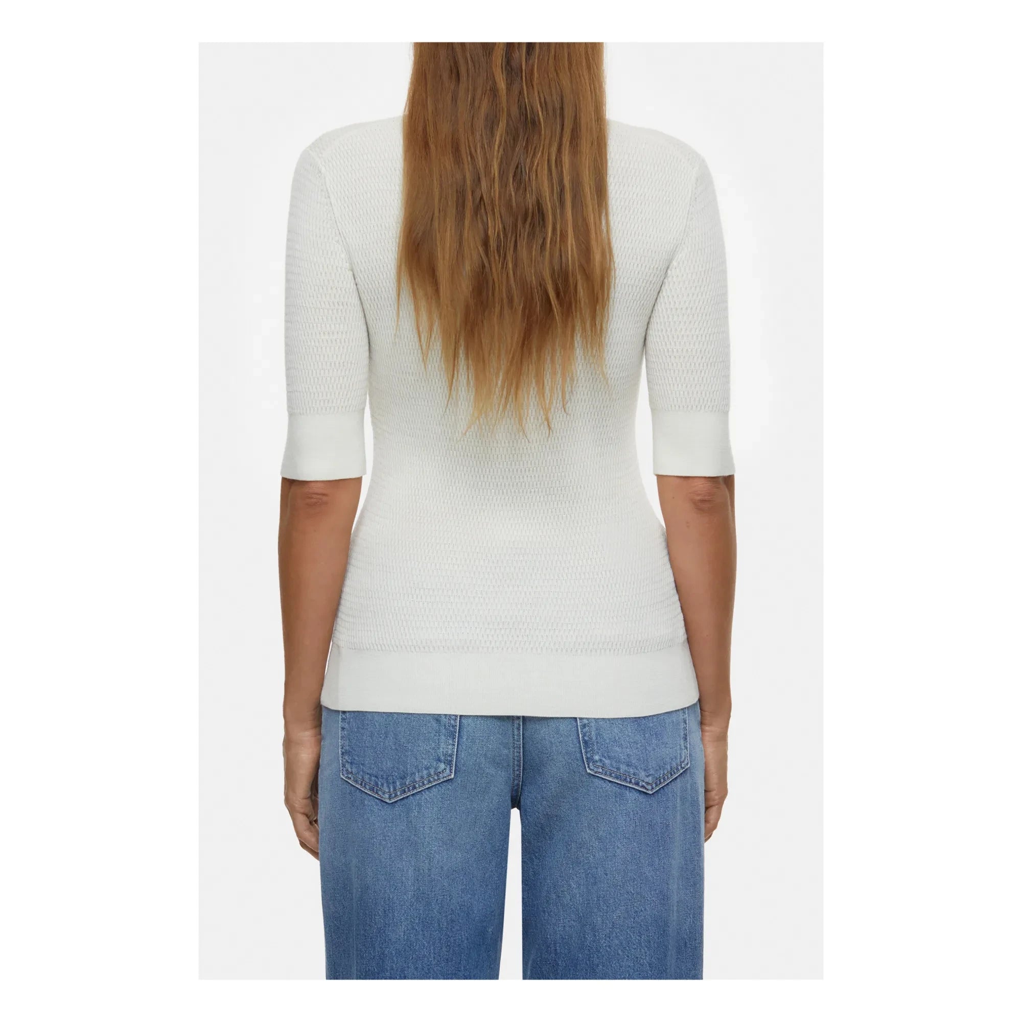 Closed - Short Sleeve V-Neck Polo Shirt | Ivory