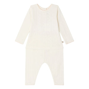 Bonpoint - Leandra Pointelle Organic Cotton T-Shirt and Leggings Set | White