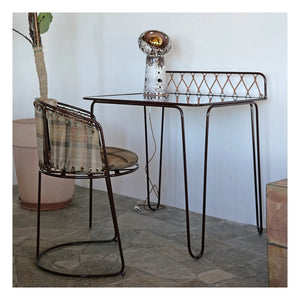 Honoré - Palmer Chair, Checked Velvet | Caramel