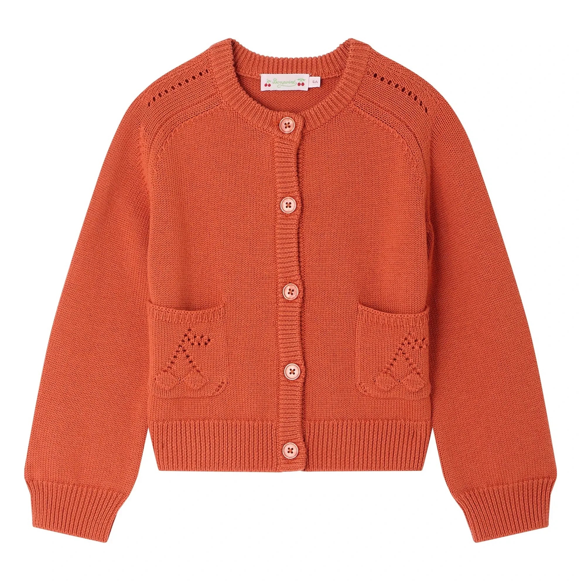 Bonpoint - Elisea Wool Cardigan | Blood Orange