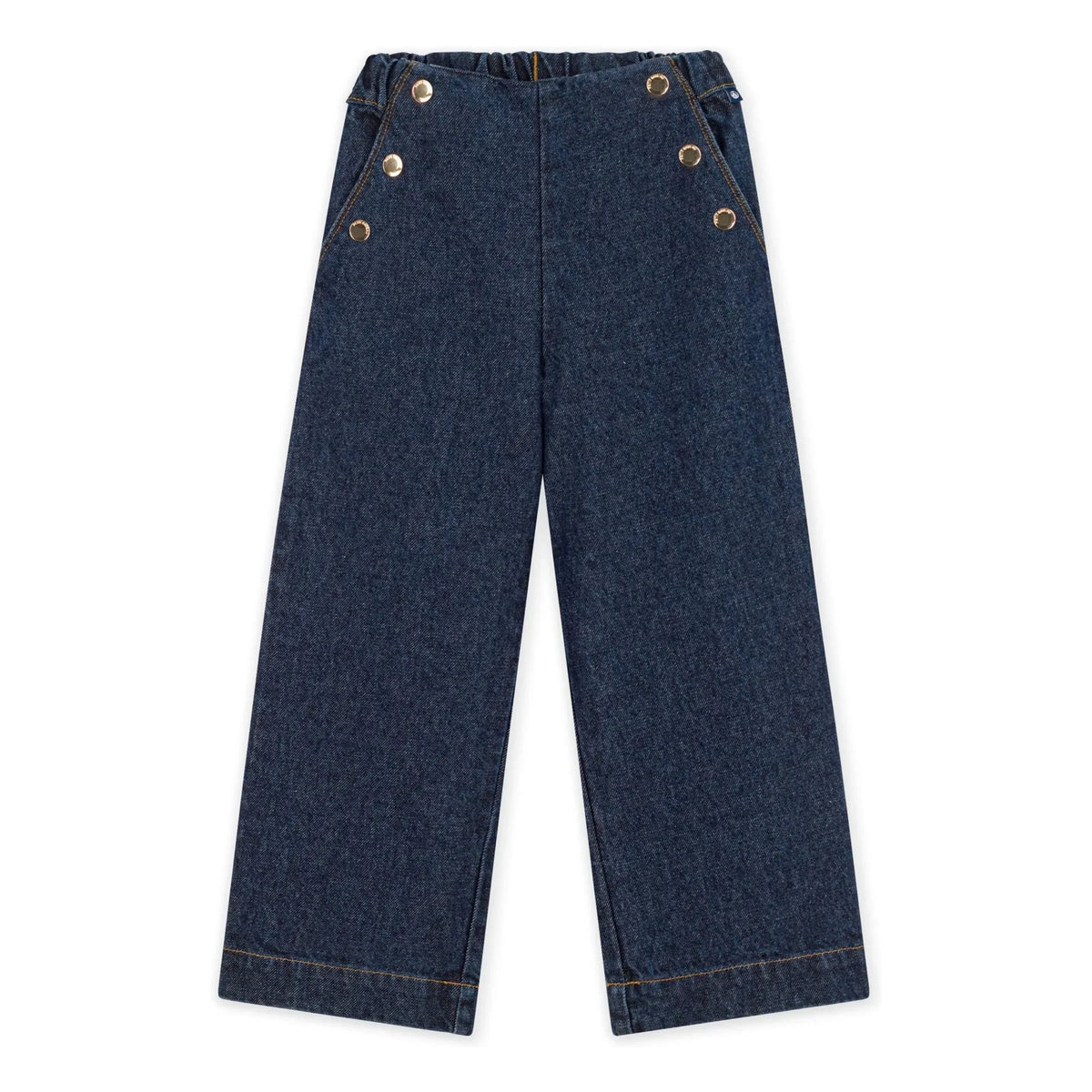 Petit Bateau - Organik Pamuklu Geniş Paça Jean | Lacivert