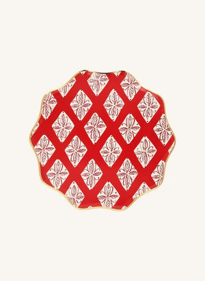 Meri Meri - Block Print designed large Christmas plates - set of 8