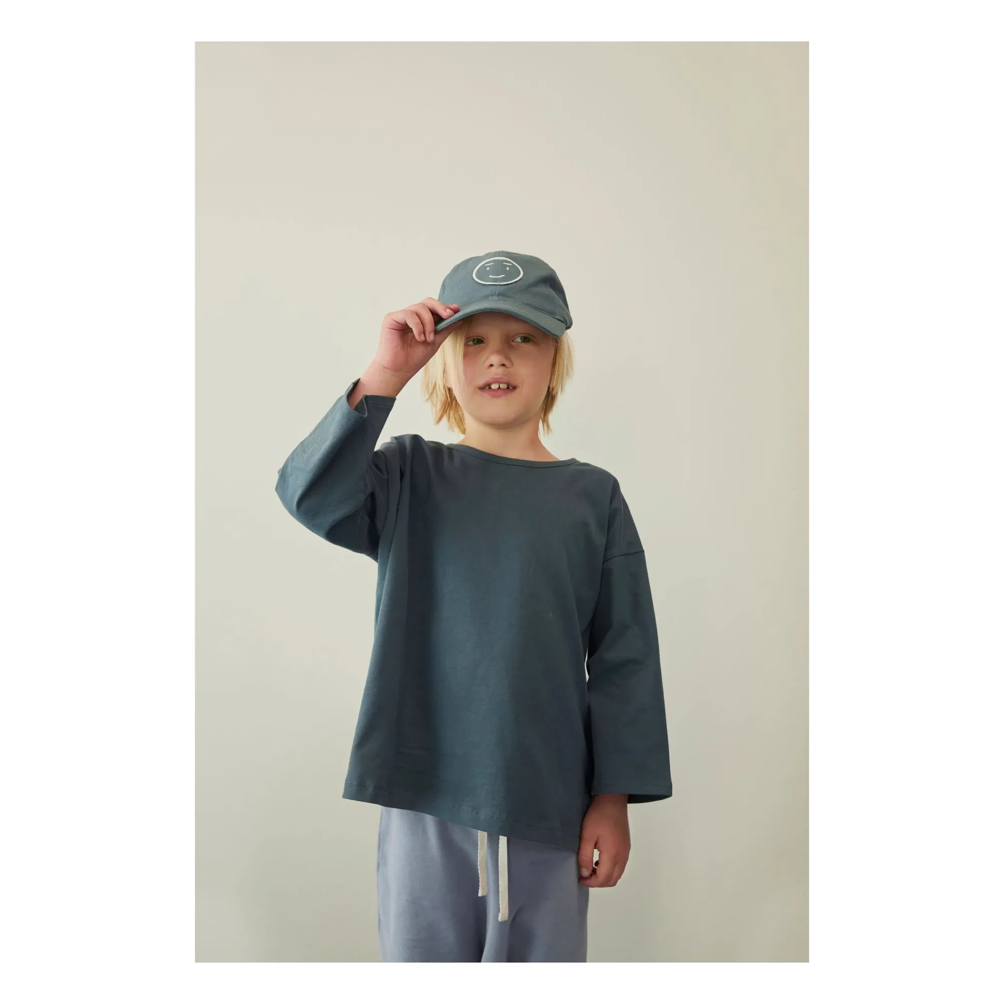 Gray Label - 3/4 Sleeve Organic Cotton T-Shirt | Gray Blue