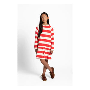 Smallable Kid - Azalea Striped T-Shirt Dress | Red