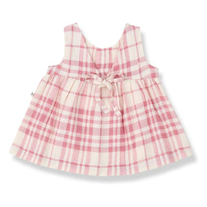 1+ in the Family - Aranella Linen Check Dress | Powder Pink