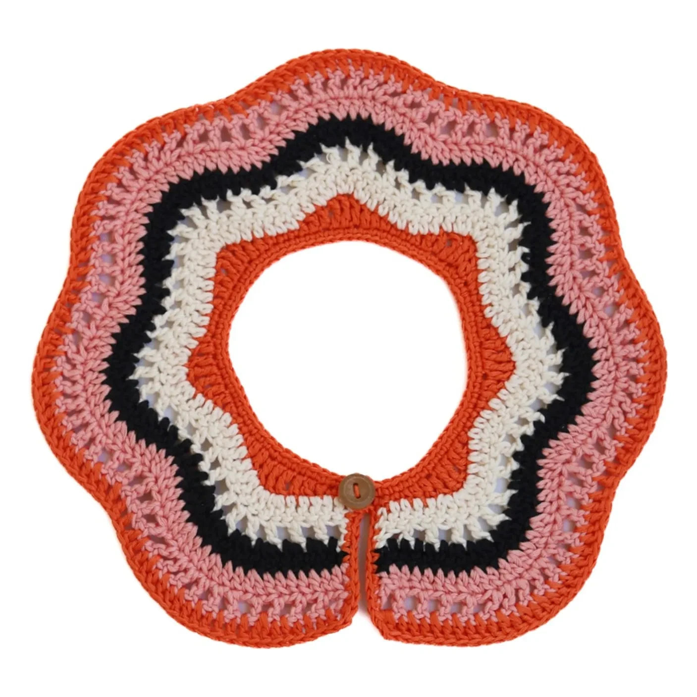 Kalinka - Isabelle Crochet Embroidered Detachable Collar | Pink