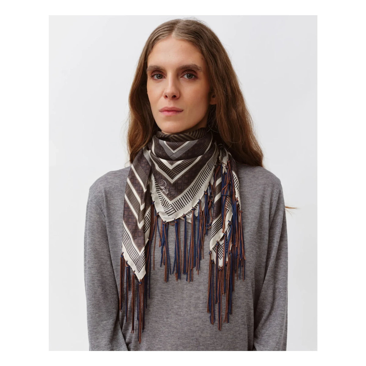 Diega - Fareo Silk Scarf | Camel