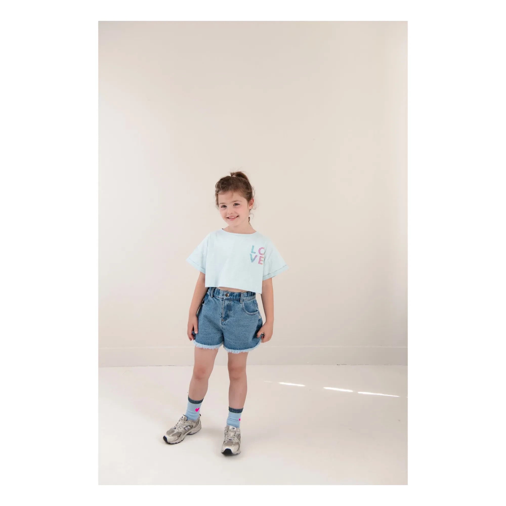 Jenest - Lizzy Love Organic Cotton Crop T-Shirt | Light Blue