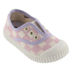 Victoria - Canvas Quadrille Sneakers | Pink