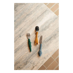 Liewood - Tove Stainless Steel Cutlery Set - 3 Pieces | Caramel Gold Mix