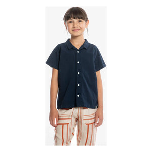Matona - Plain Organic Cotton Shirt | Navy