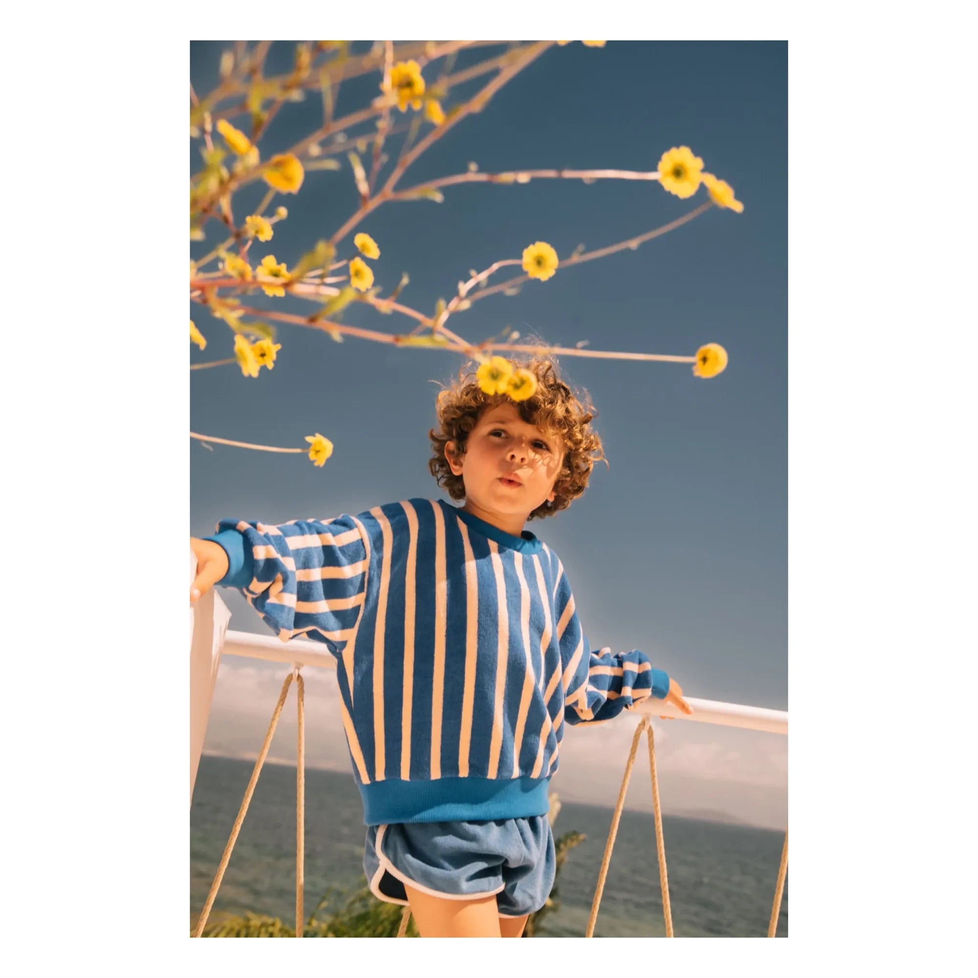 We Are Kids - Striped organic cotton terry sweatshirt | Blue