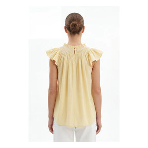 BELLEPIECE - Mykonos Cotton Poplin Top | Yellow