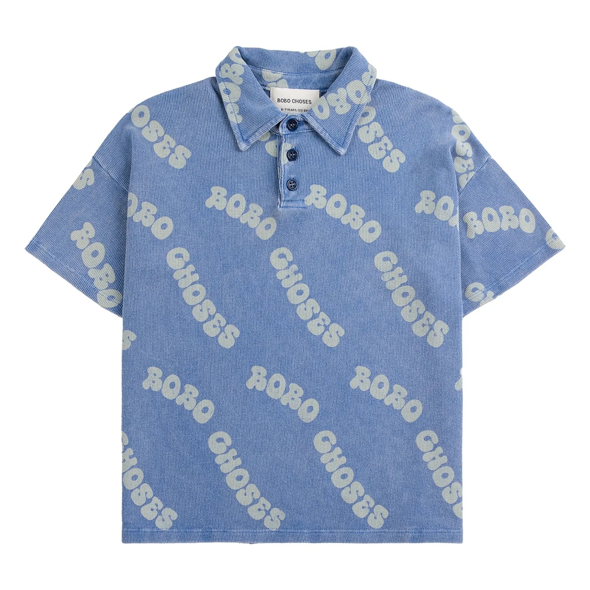 Bobo Choses - Organic Cotton Logo Polo T-shirt | Blue
