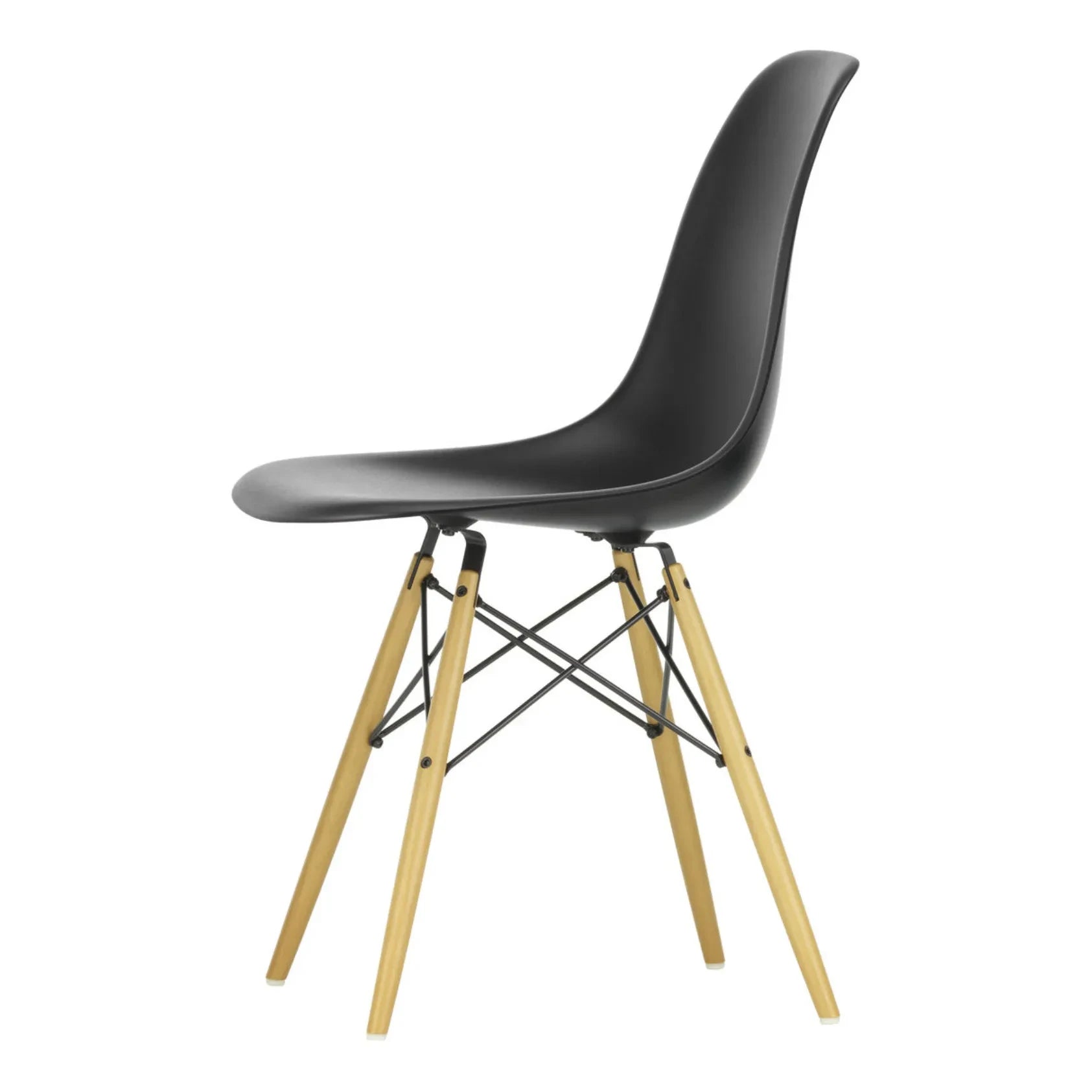 Vitra - DSW Plastic Chair - Maple Base - Charles & Ray Eames | Black