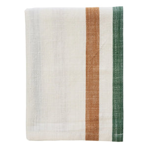 Madam Stoltz - Striped Cotton Kitchen Towel | Pumpkin