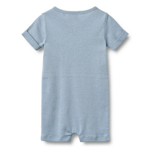 Wheat - Organic cotton Alfred striped bodysuit | Light Blue