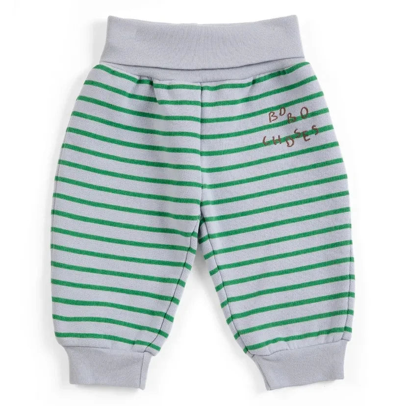 Bobo Choses - Bobo Choses Striped Organic Cotton Jogger | Grey