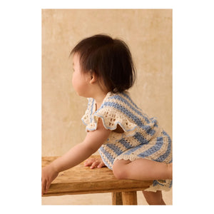 Louise Misha - Lyse Striped Mesh T-shirt | Blue
