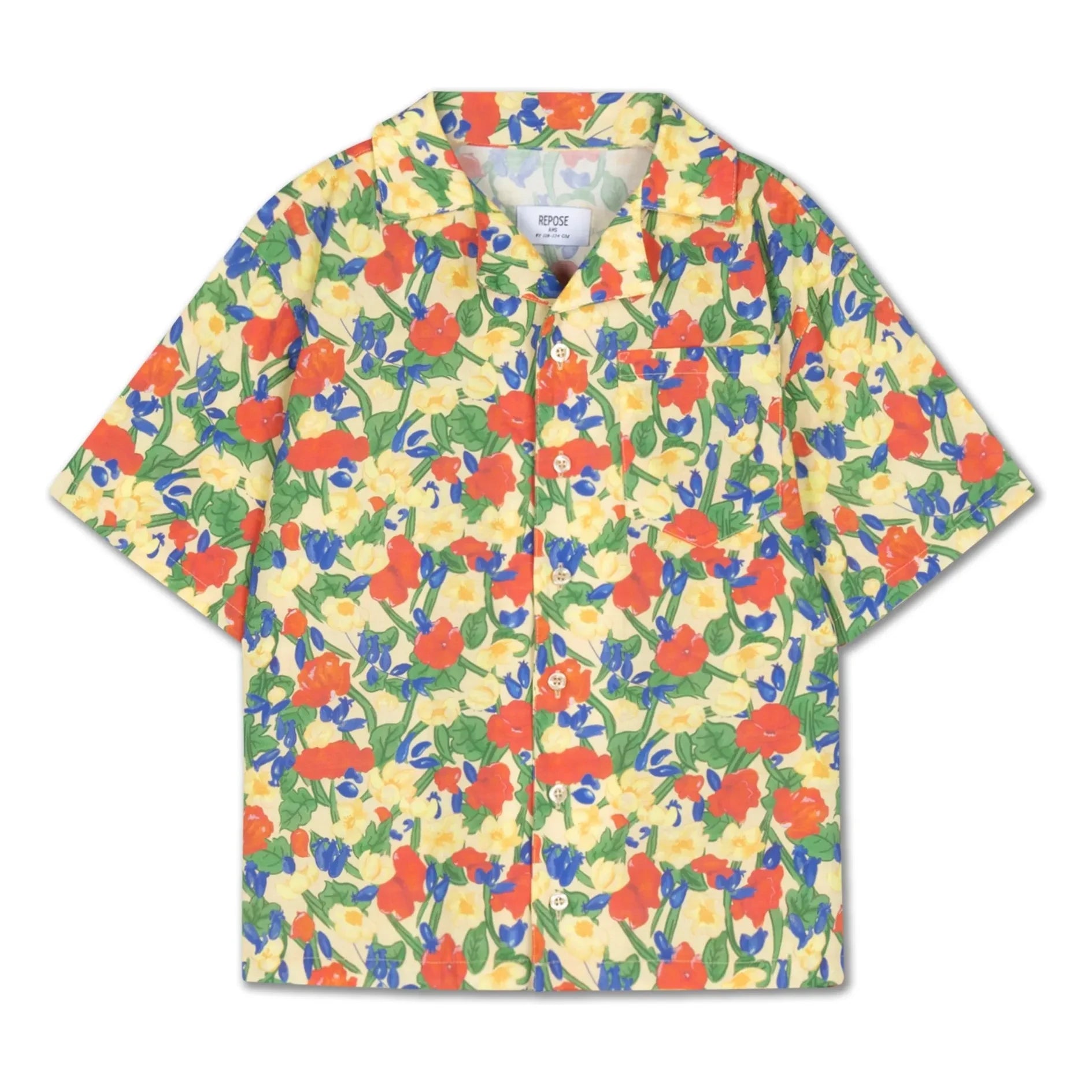 Repose AMS - Boxy Fleurie Organic Cotton Shirt | Pale Yellow