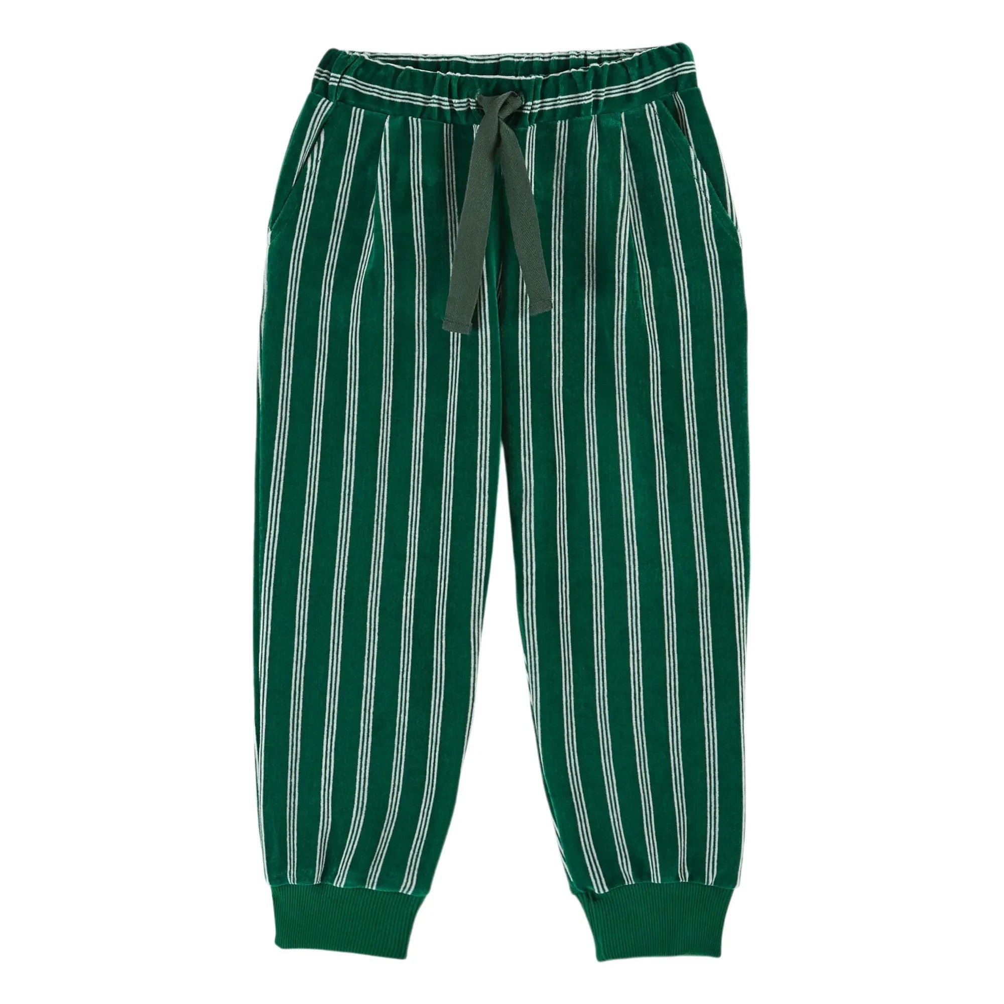 Emile et Ida - Striped Velvet Jogger | Green