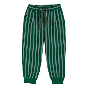 Emile et Ida - Striped Velvet Jogger | Green