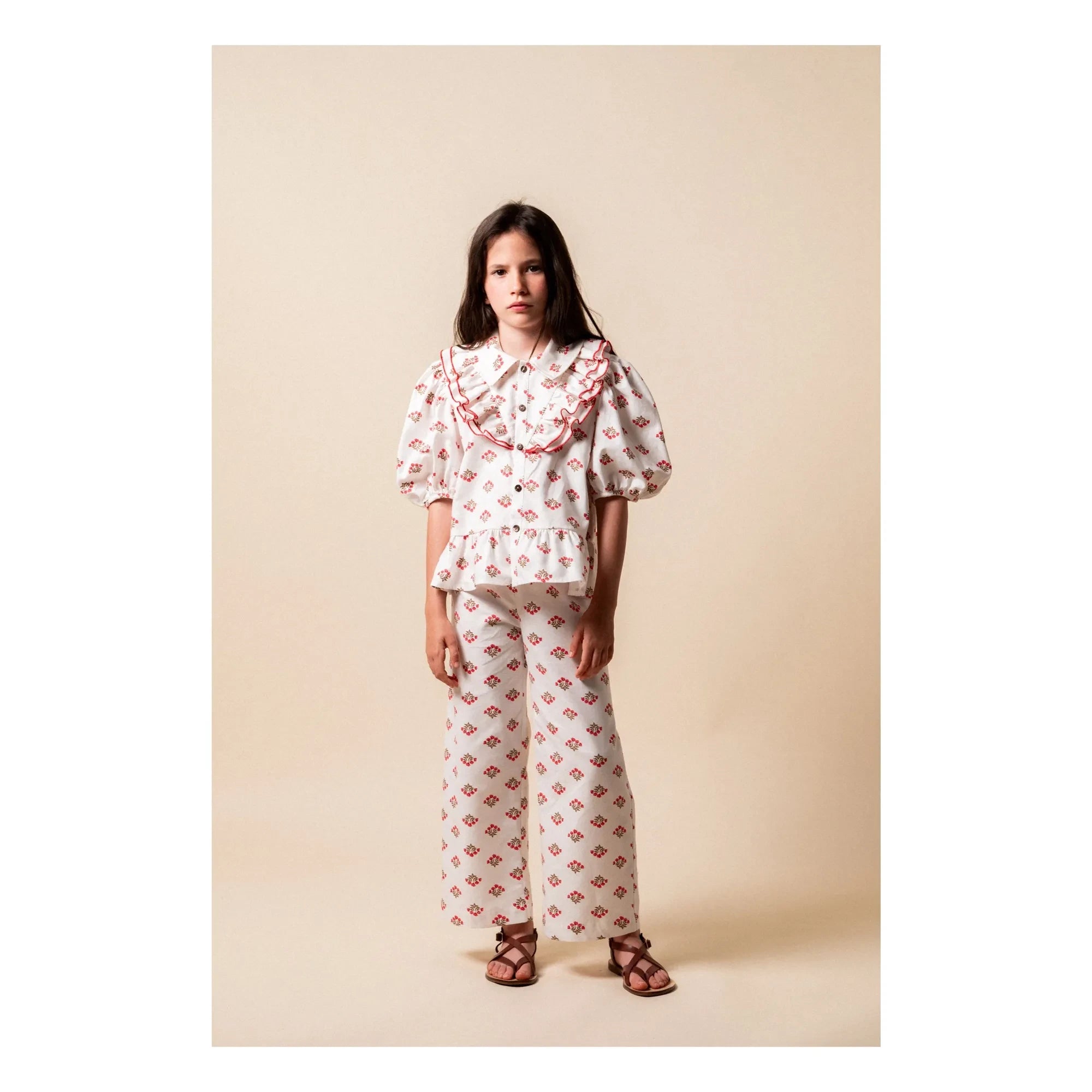 birinit - Monzón Organic Cotton Ruffled Shirt | White