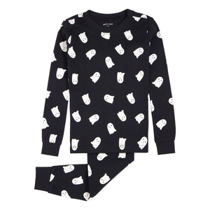 Petit Lem - Glow-in-the-Dark Organic Cotton Ghost Pajamas | Black