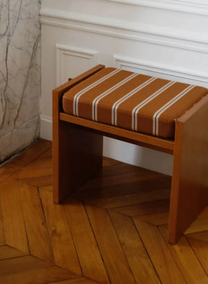 The Socialite Family - Striped Fabric Chiesa Stool | Camel