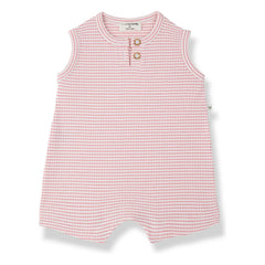 1+ in the family - Striped Vendrell Ribbed Jumpsuit | Powder pink