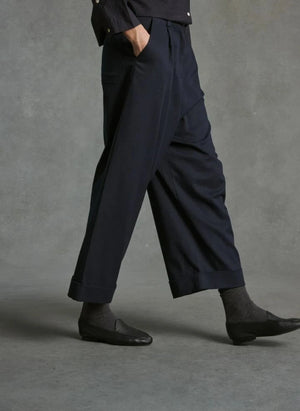 Hod - Mariano Pleated Trousers | Navy