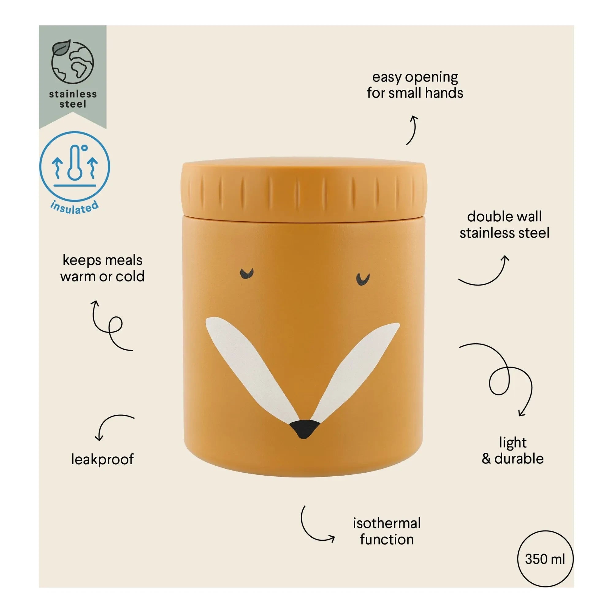 Trixie - Insulated Lunch Box 350 ml Mr Fox | Orange
