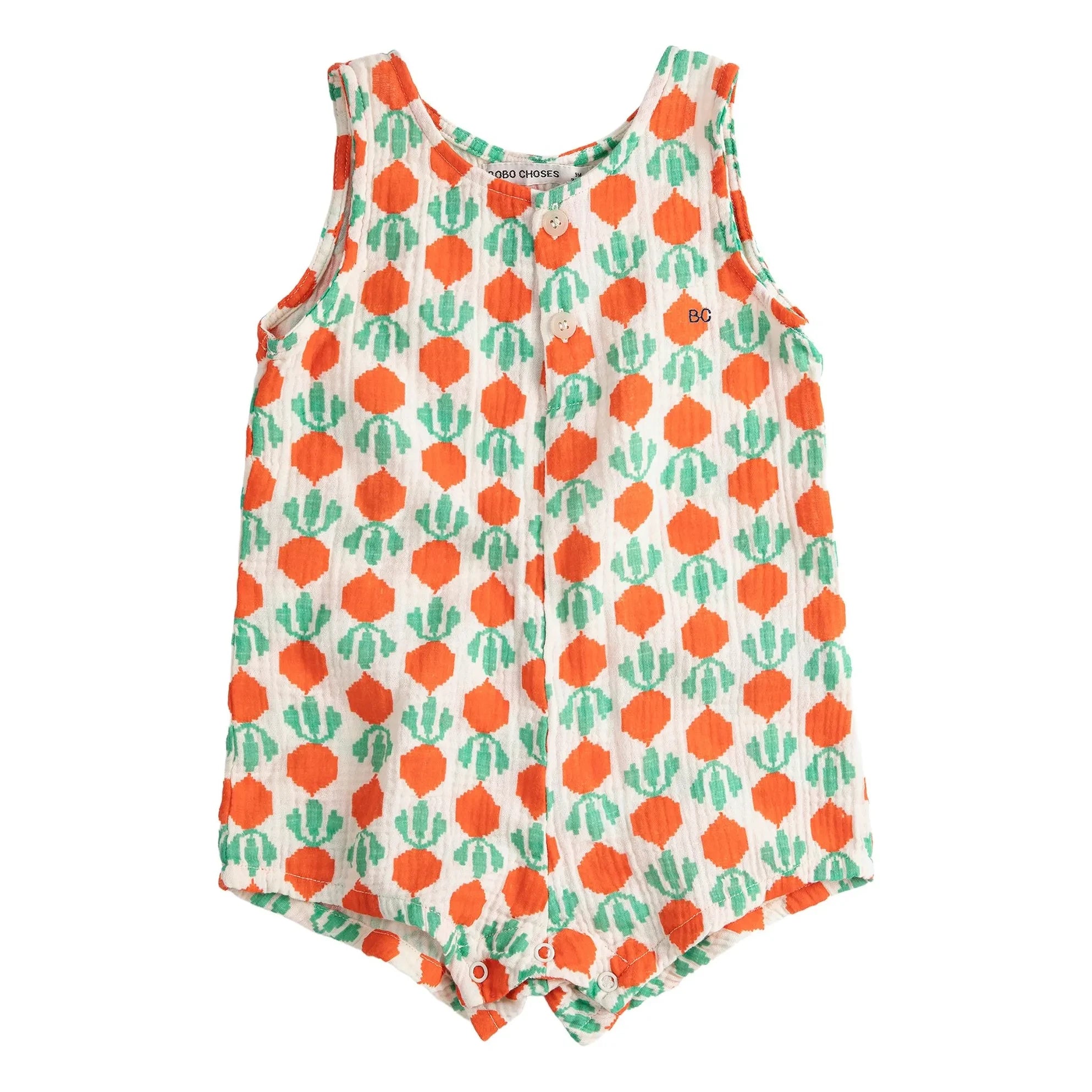 Bobo Choses - Turnip Organic Cotton Muslin Romper | Ecru