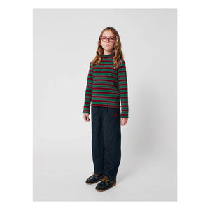 Bobo Choses - Striped Organic Cotton Balloon Jeans | Blue