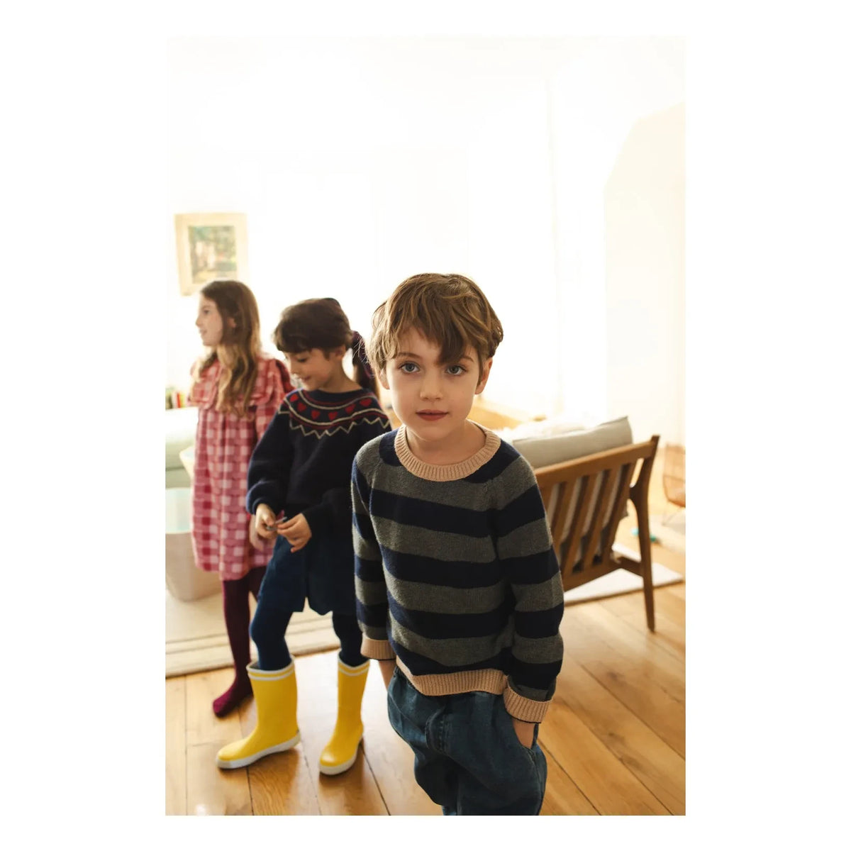 Louis Louise - Striped Reindeer Sweater | Gray