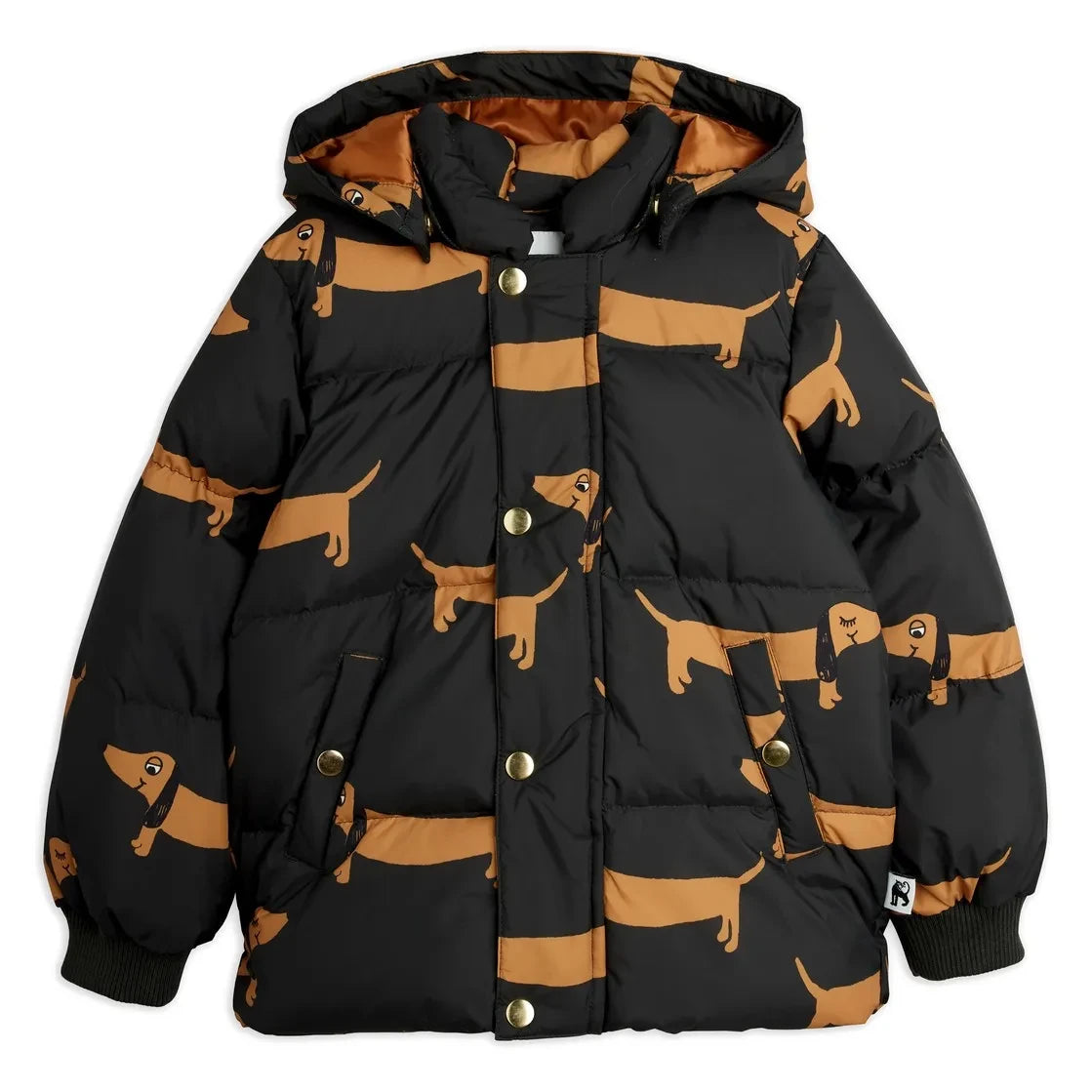 Mini Rodini - Dogs Puffer Jacket with Recycled Fill | Black