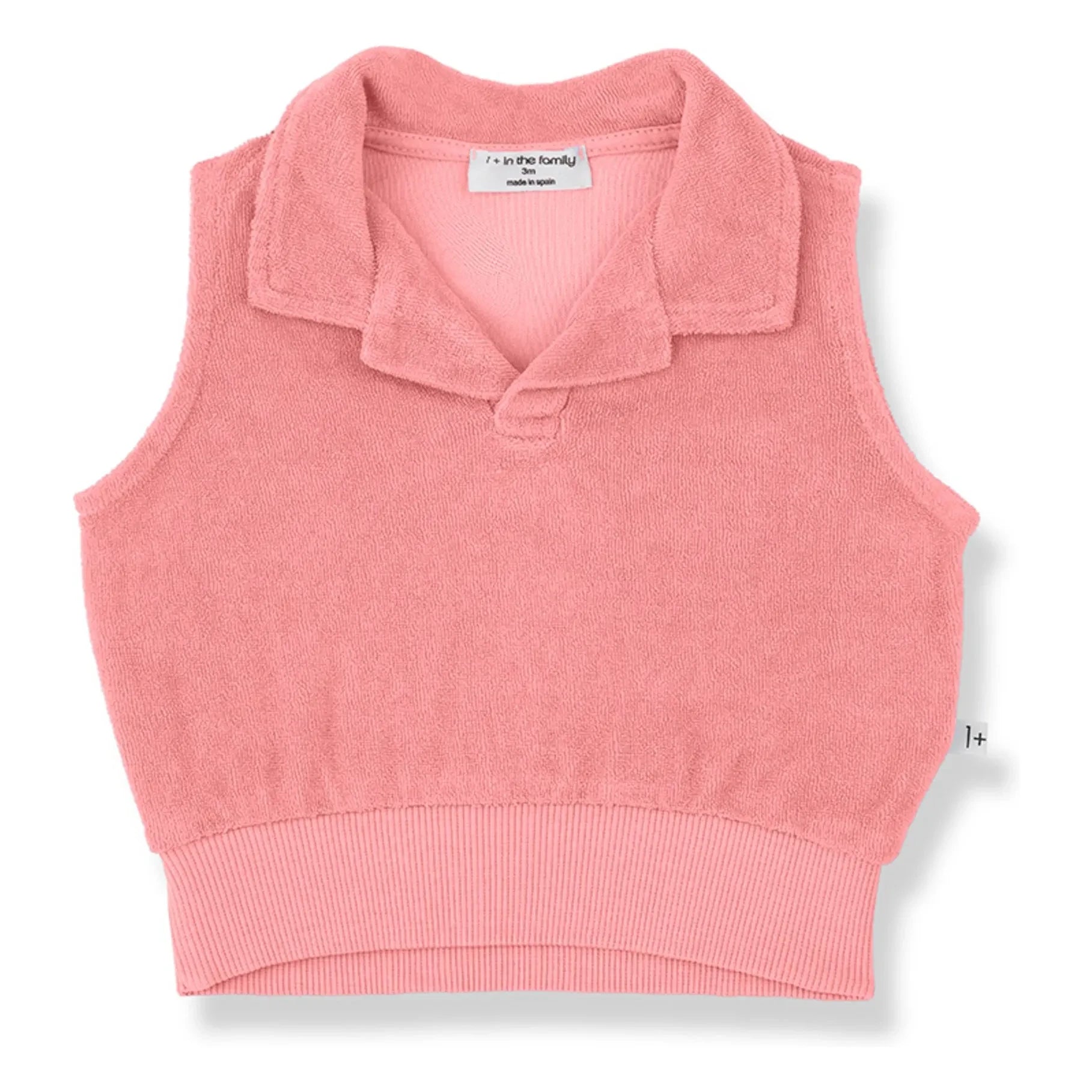 1+ in the family - Selva Sponge Polo Neck Tank Top | Dust Pink