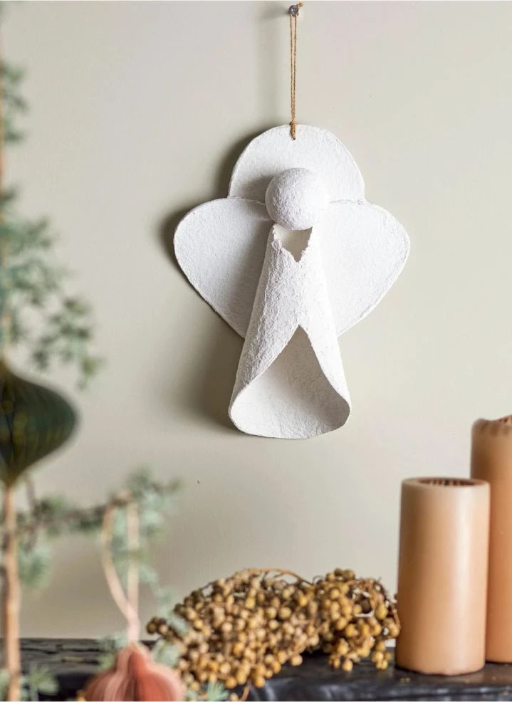 Bloomingville - Argelers papier-mâché Christmas ornament | White