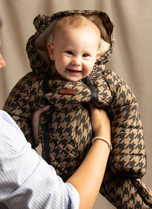 Töastie - Waterproof Houndstooth Cloud Jacket Made from Recycled Fibers | Brown
