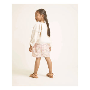 Búho - Seersucker floral bow dress | Peach