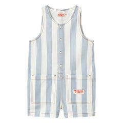 Tinycottons - Blue Thin Striped Twill Romper