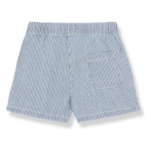 1+ in the family - Andratx Striped Denim Bermuda Shorts Organic Cotton | Light Blue