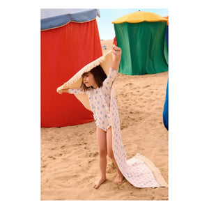 Louise Misha - Aurelie Long Sleeve Embossed Swimsuit | Cream