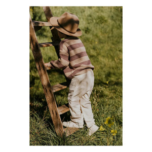 Yuki - Striped Organic Cotton Sweater | Sand