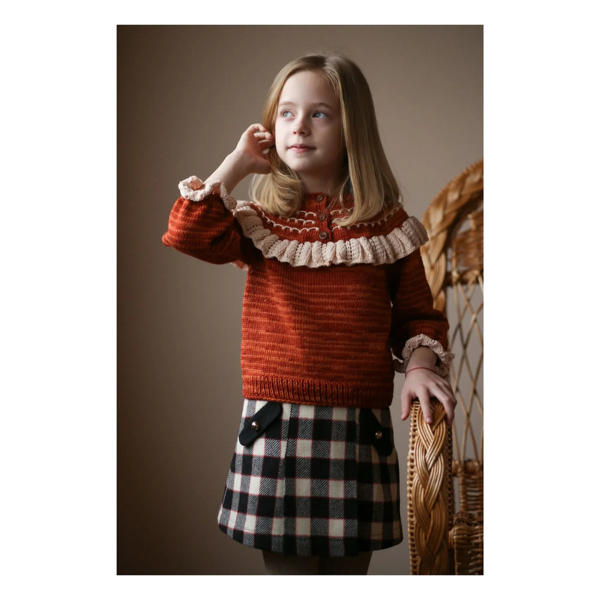 Kalinka - Dove Merino Wool Sweater | Brick Red