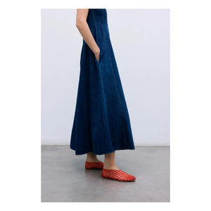 The New Society - Denim Cotton Dress | Blue Denim