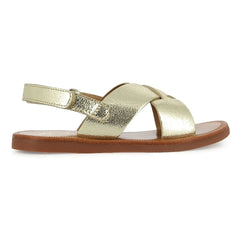 Pom d'Api - Plagette Cross Metallic Sandals | Gold