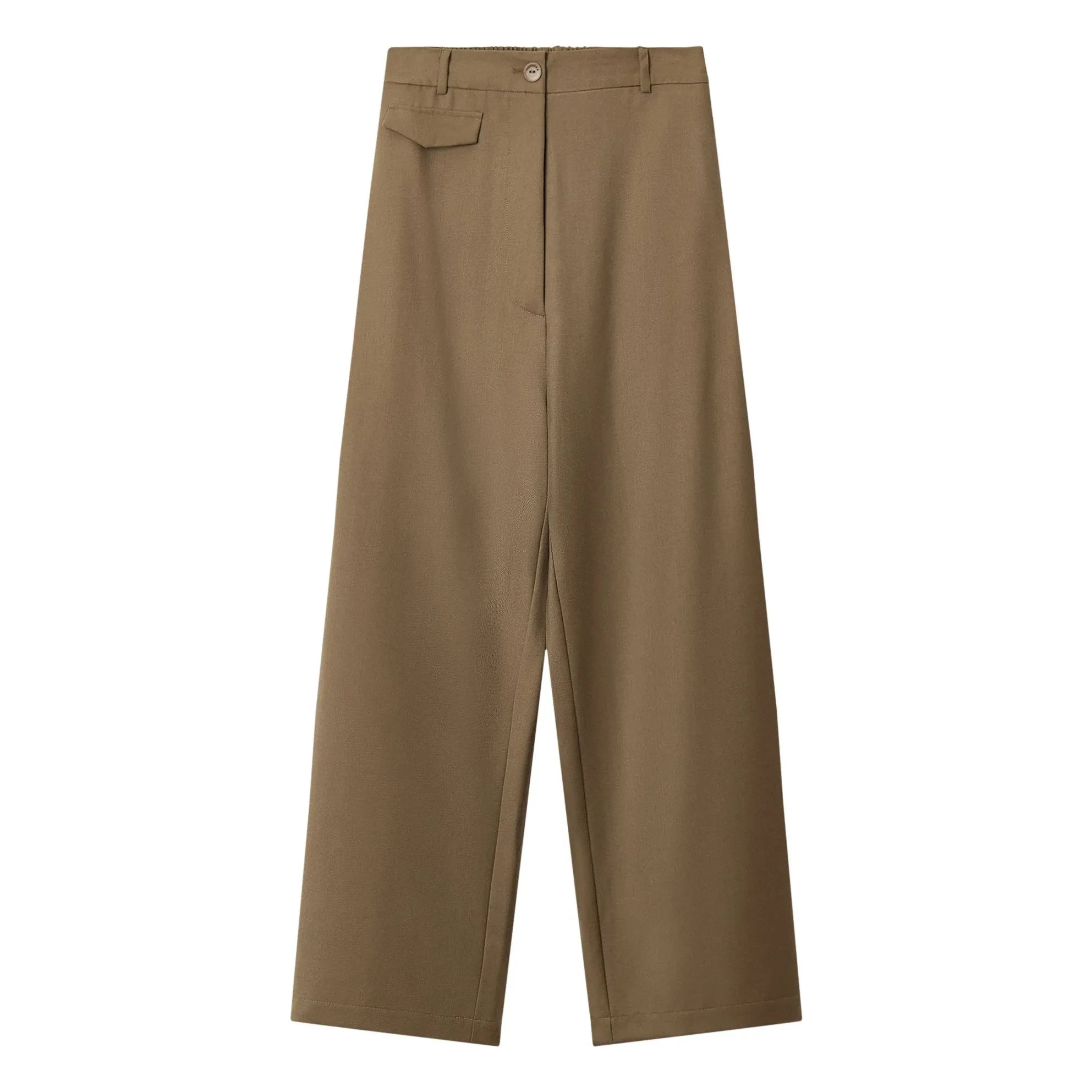Cordera - Virjinal Wool Tailored Pants with Pockets | Camel