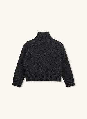 Zadig & Voltaire - Buttoned Wool Batwing Sweater | Charcoal Grey